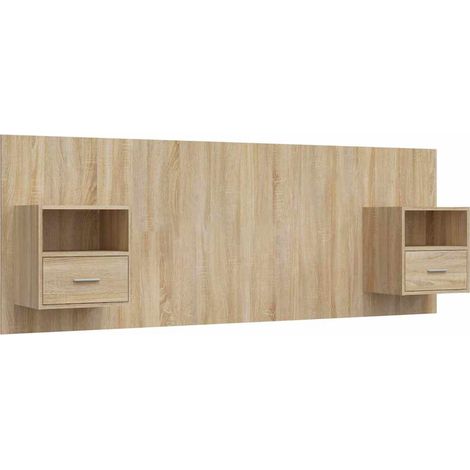 Maison Exclusive - Testiera Letto con Comodini in Legno Multistrato Rovere Sonoma (1/5)