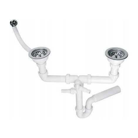 McAlpine Syphon de cuisine double tuyau clic-clac 1.1/2x50mm (1/3)