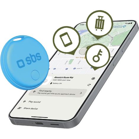 SBS Track My Dual Localizzatore Apple E Android Azzurro Cielo