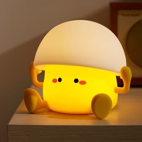 Filiyano-Veilleuse mignonne pour enfants avec luminosité réglable, jaune d'œuf pour garçons et filles [Ho] (1/5)