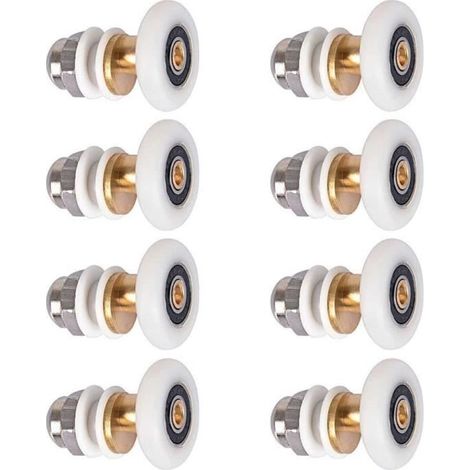 Lot de 8 porte de Douche - Rouleau Roulette Roue pour Porte de Douche Roulettes Coulissantes Porte, 23mm de diametre-Ywey (1/5)