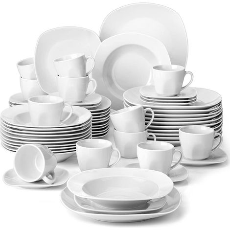 Tafelservice Porzellan Kombiservice 12 Personen Geschirrset 60 Teilig (1/5)