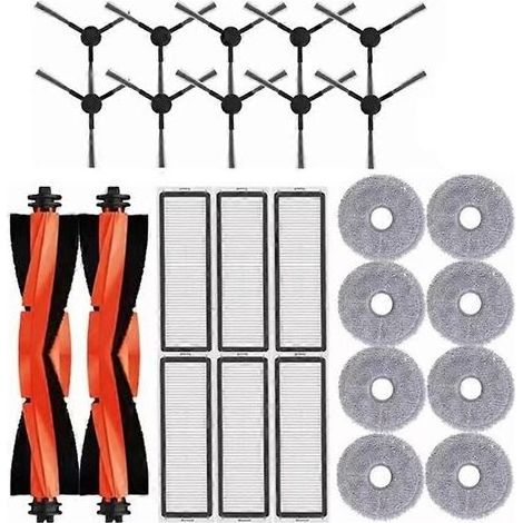 Lot de 26 pièces pour aspirateur robot Xiaomi S20+ / S10 Plus / B108GL / B105 / B108CN / B113CN : brosse principale, filtre et serpillière. (1/5)