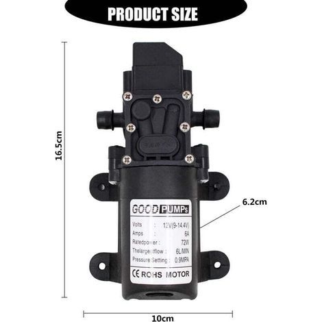 12V 72W Hochdruck-Membran-Saugpumpe mit 6L geradem Schlauch für Abwasser (1/3)