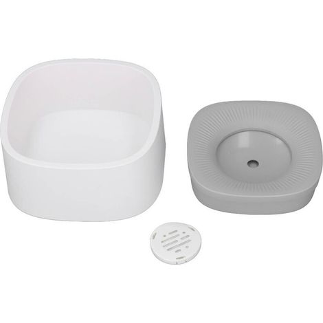 Bac à eau flottant pour chien et chat, distributeur automatique anti-fuite, ABS carré blanc (1/5)