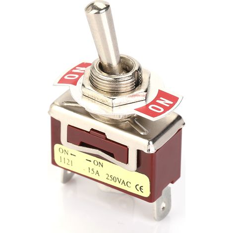SPDT-Ein/Aus-Schalter, 12 mm, 3-polig, 2 Positionen, 15 A, 250 V (1/5)
