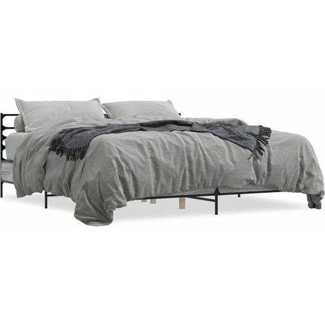 Maison Exclusive - Bettgestell Grau Sonoma 200x200 cm Holzwerksto
