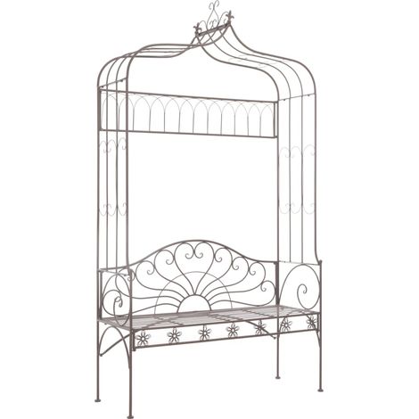 Banco de jardín metal marrón envejecido 122 cm vidaXL