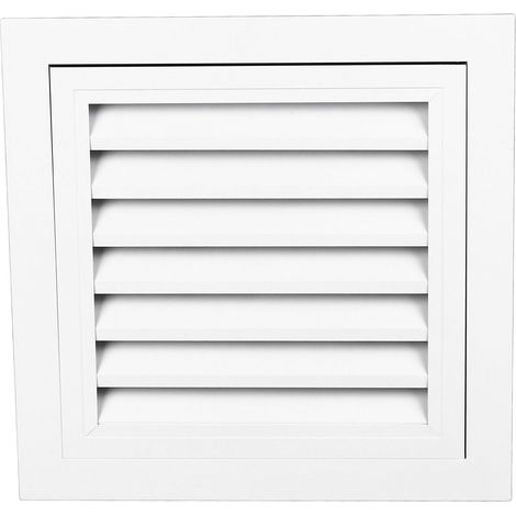Griglia di ventilazione a timpano 35 x 35 cm, dimensioni esterne 29,5 x 29,5 cm, dimensioni interne, copertura di ventilazione a parete in lega di alluminio con schermo
