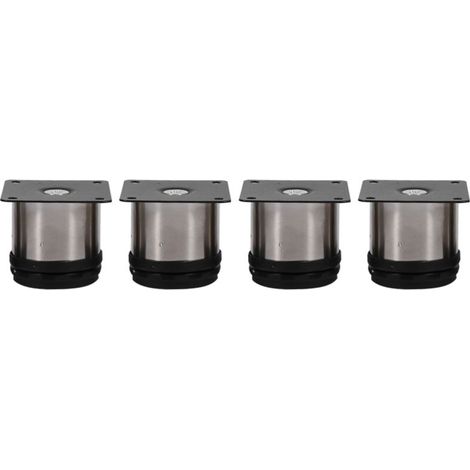 4 pièces en acier inoxydable pieds réglables en hauteur pieds d'armoire support de support rond 60 X 60mm (1/5)