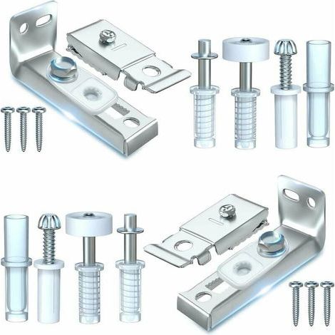 Reparaturset für Falttüren – 3/8-Zoll-Drehpunkt oben und unten – obere und untere Stahlhalterungen – für Faltschiebetüren von Kleiderschränken – 2-teiliges Set (1/5)