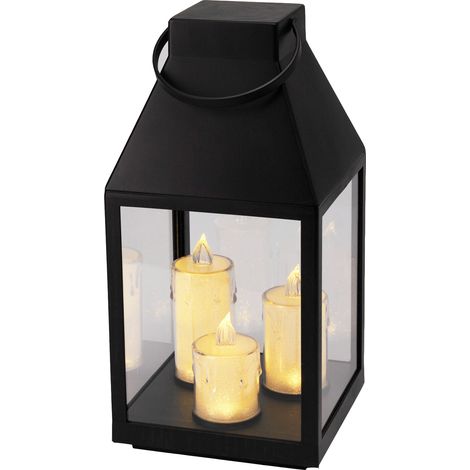 Laterne inkl 3 LED Kerzen mit Timer warmweiß-ANX001760 (1/5)