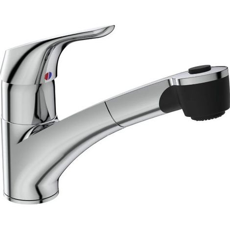 Ideal Standard Grifo de cocina Cerasprint Nuevo alcance 230mm con teleducha extraíble cromo, B5347AA (1/4)
