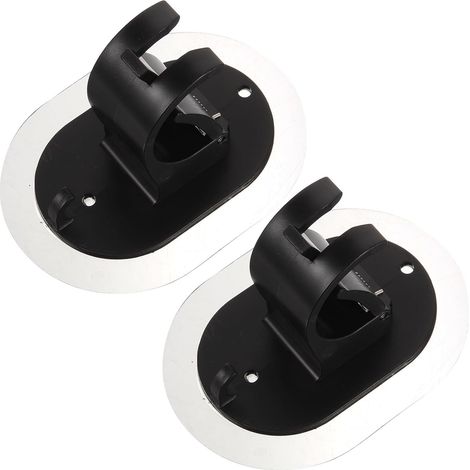 Lot de 2 supports de tringle à rideau de douche sans perçage avec crochets, clips de fixation en plastique pour salle de bain (1/5)