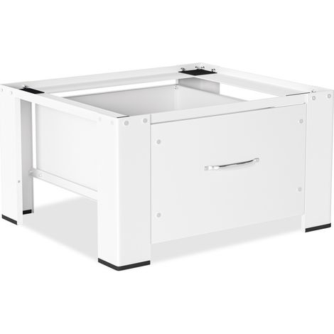 SWANEW Piedistallo per lavatrice con cassetto. fino a 150 kg in acciaio bianco (1/5)