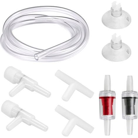 1 Kit Accessoires Pompe à Air, Tuyau 1m, Séparateur 3 Voies, Valve Contrôle, Clip Suction, Aquarium Eau Douce Salée (1/5)