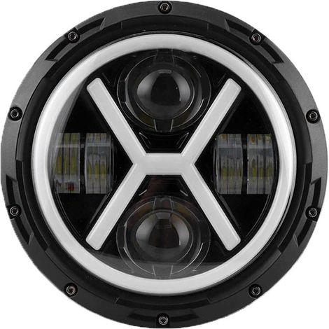 Phare Rond En Forme De X A Quatre Yeux De 7 Pouces, Adapte Pour Jeep Wrangler 1 Pieces (1/4)