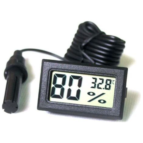 LCD Tuner Numérique Intégré Thermomètre Hygromètre avec Sonde Externe pour Couveuse Aquarium Volaille Reptile Noir