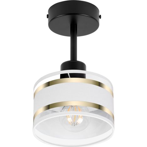 Plafoniera nera con paralume, in metallo industriale, 1xE27, illuminazione LED moderna per soggiorno, cucina, camera da letto, cameretta dei bambini, loft (1/5)