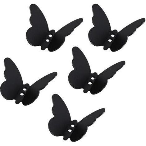 BARKBUSTERS Ensemble de 5 crochets muraux en acier inoxydable, crochets papillon pour porte-manteau de salle de bain, cuisine et toilettes. (1/4)