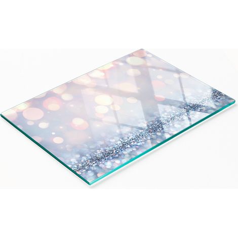 Dekoratives Küchenschneidebrett aus Glas mit glänzendem Muster, 80 x 52 cm (1/5)
