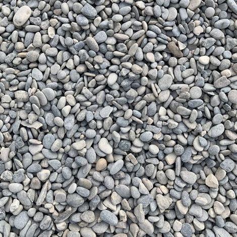 King Matériaux – Gravier décoratif gris 6/16mm – Sac de 1,5T pour allées et chemins carrossables – Granulométrie 6/16mm – Lavé et roulé