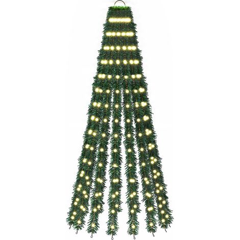 LED-Weihnachtsbaum 150 cm 240 LEDs Warmes Weiß Stahl Grün vidaXL (1/5)