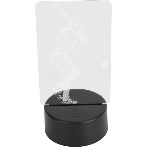 Veilleuse tactile 3D à motif de joueur de baseball, alimentée par USB ou piles, pour la maison (1/5)