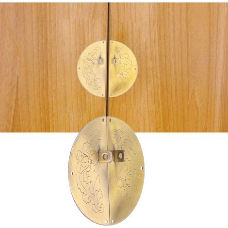 Poignée de tiroir rétro en laiton, anneau double pour armoire et porte d'intérieur, style vintage.
