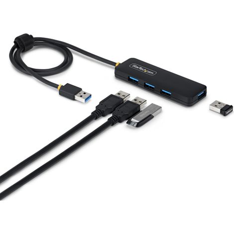 StarTech.com Hub USB-A de 4 Puertos - 5 Gbps - Ladrón USB Alimentado por el Bus USB - Concentrador de 4 Puertos - Plástico PCR -