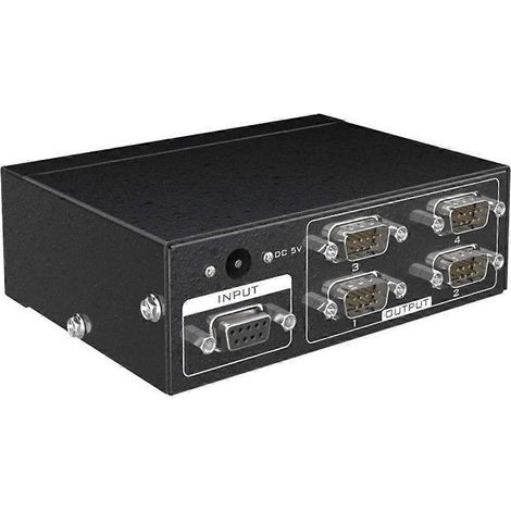 MT-RS104 Répartiteur de ports série actifs RS232 (1 vers 4) Commutateur/répartiteur bidirectionnel RS232 (4 vers 1) avec adaptateur secteur (1/5)