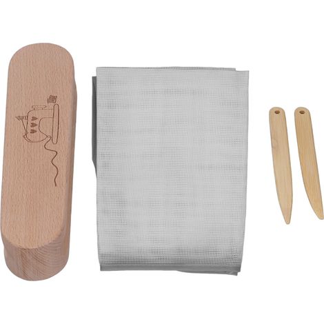 Tailor Wooden Clapper with Bone Pen Ironing Protection Mesh Finely Polished Beech Bamboo Quilters Clapper for Embroidery (1/5)