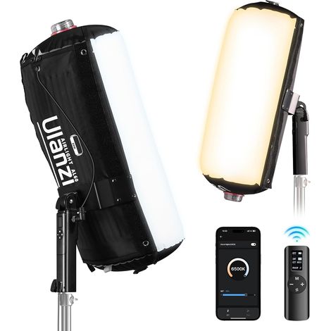 AL60 lumière Gonflable 60W, Lampe à air avec contrôle par Application, poignée Ergonomique, Lampe LED Gonflable Bi-Color 2700K-6500K CRI 96, 10 Effets d'éclairage, Rotation à 180°, Port Type-C (1/5)