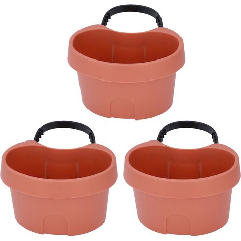 Pot de fleur mural réglable avec tuyau d'arrosage intégré, en plastique, pour balcon, kit de fixation suspendu. (1/5)