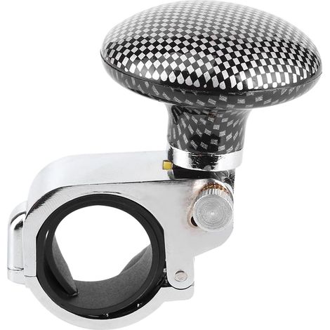 Pomello per volante, pomello universale per volante auto, pomello dello sterzo, maniglia girevole (fibra di carbonio) (1/5)