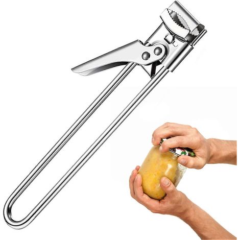 Ouvre-bocal en acier inoxydable - Poignée ergonomique - Outil de cuisine magique - Accessoires de cuisine (1/5)