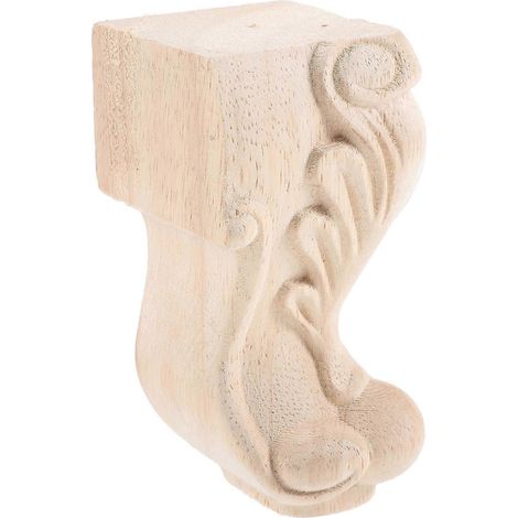 Pieds de meuble en bois massif, pieds de chaise, décoration intérieure, kaki, 12 x 7 cm, pièce de rechange (1 pièce) (1/5)