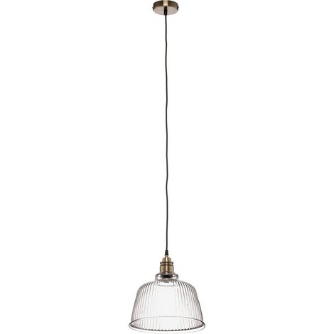 [GEBRAUCHT] B-Ware Euluna Hängeleuchte Leana Glas Klar Altmessing Led Hängelampe Lampe Leuchte