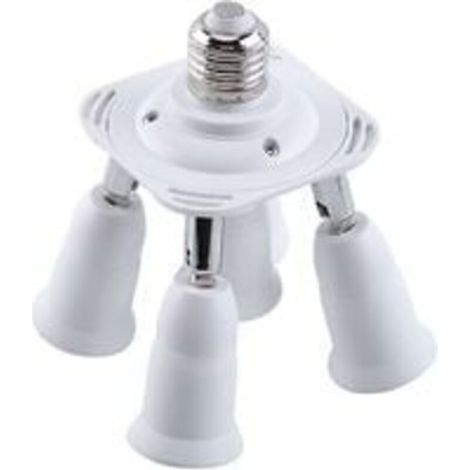 5 en 1 E27 Adaptateur pour Séparateur de Prises Socket Adaptateur Répartiteur Adaptateur de Douille Support de Convertisseur Pour E27 Ampoules LED (1/2)