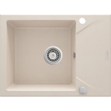 deante Evora ZQJ511A fregadero de granito 1 seno con escurridor beige (1/4)