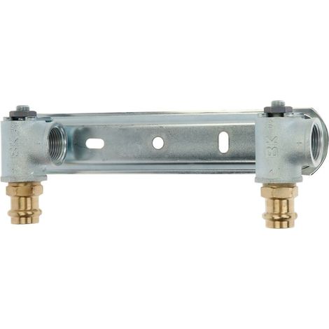 Plaque pour compteur gaz bitube 1’’ x douille à sertir Viega 22 mm