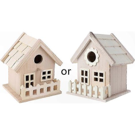 Vogelhaus aus Holz, Nistkäfig mit Sitzstange, Hängefutterhaus für Garten und Zaun, rustikaler Stil, Einzelverpackung (1/5)