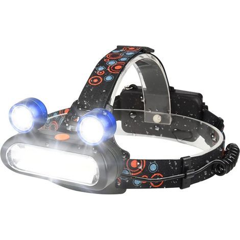 Wiederaufladbare LED-Stirnlampe per USB. 4 Leuchtmodi. 500 lm. Wasserdicht (IPX5). Ideal für Camping, Wandern, Laufen, Angeln und Joggen.