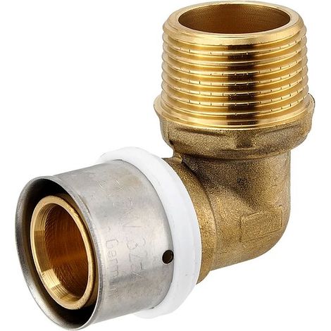 Pressfitting-Winkel 90° - 32 x 3,0 mm - 1 Zoll Außengewinde für MV-Rohr