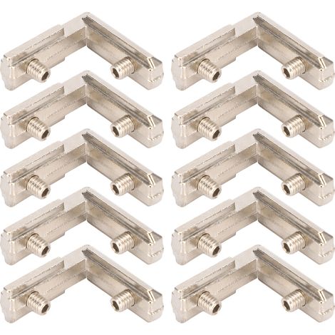 Lot de 10 équerres de fixation d'angle intérieur en zinc moulé, type L, M5, pour imprimante 3D