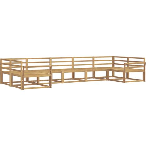 Outdoor-Sofagarnitur 7 pcs Weiß Massivholz Akazie vidaXL