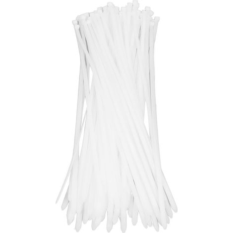 100 attaches de câble robustes 250lbs résistance traction auto-bloquantes nylon blanc 650mm / 25,6 pouces usage intérieur extérieur (1/5)