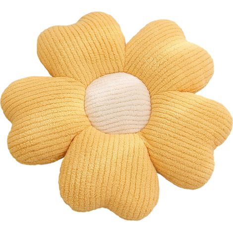 Cojines de sofá con forma de flor, amarillos, 50 cm