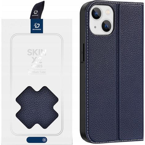 Custodia Dux Ducis Skin X2 per iPhone 14 Plus con chiusura magnetica, colore blu. (1/5)