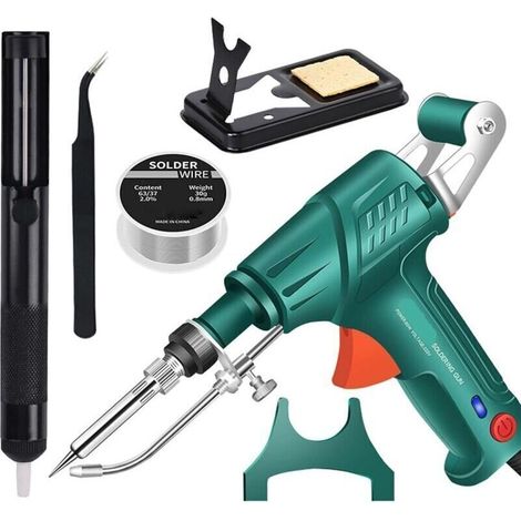Outils de soudage laser industriels à chauffage interne, fer à souder multifonction, fer à souder filaire automatique à chauffage interne pour usage domestique et industriel (chaleur interne, vert) (1/4)